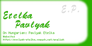 etelka pavlyak business card